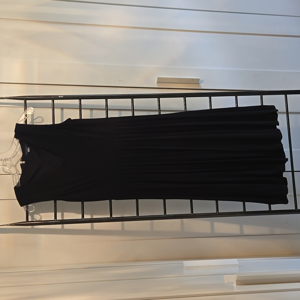 Tommy Hilfiger black soft long dress with V neck